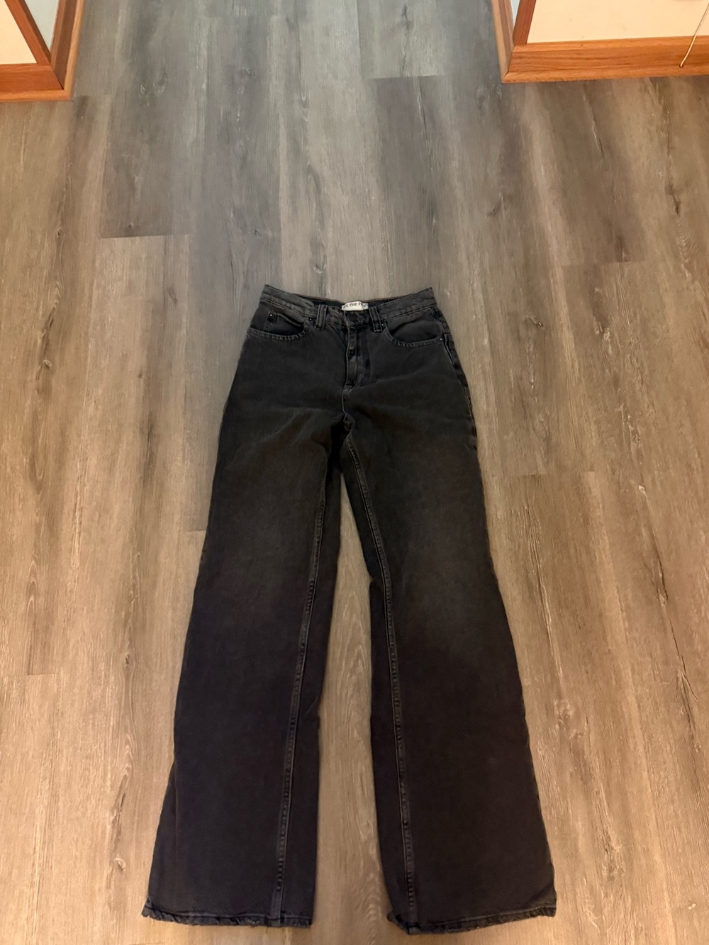 Free people black wide leg jean